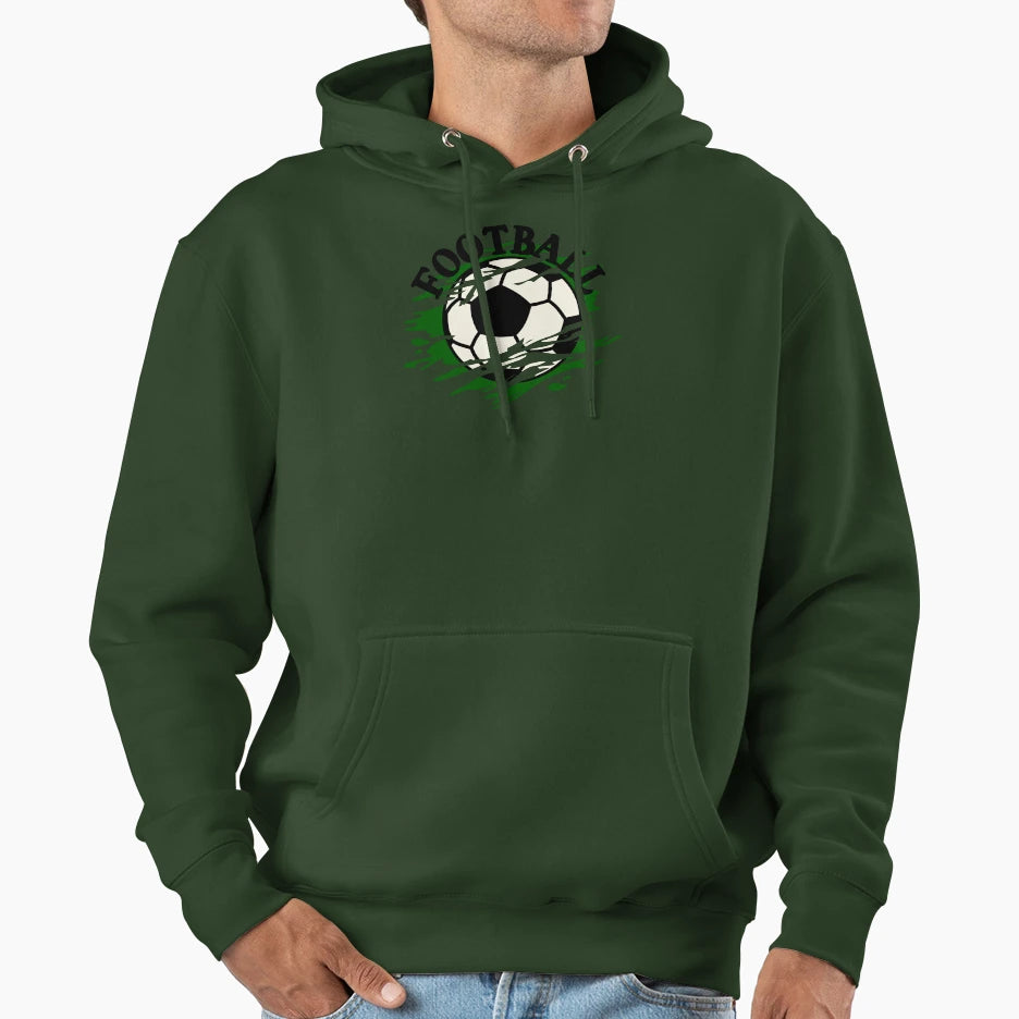 I Love Football Soccer Hoodie - Custom Art Print for Adults - T-Shirt, Sweatshirt, Hoodie