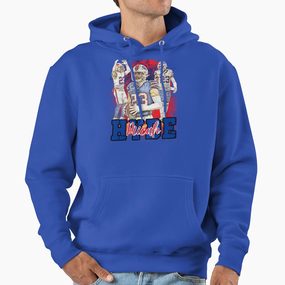 Micah Hyde Buffalo Bills Player Hoodie - Fun Novelty Design for Adults - T-Shirt, Sweatshirt, Hoodie