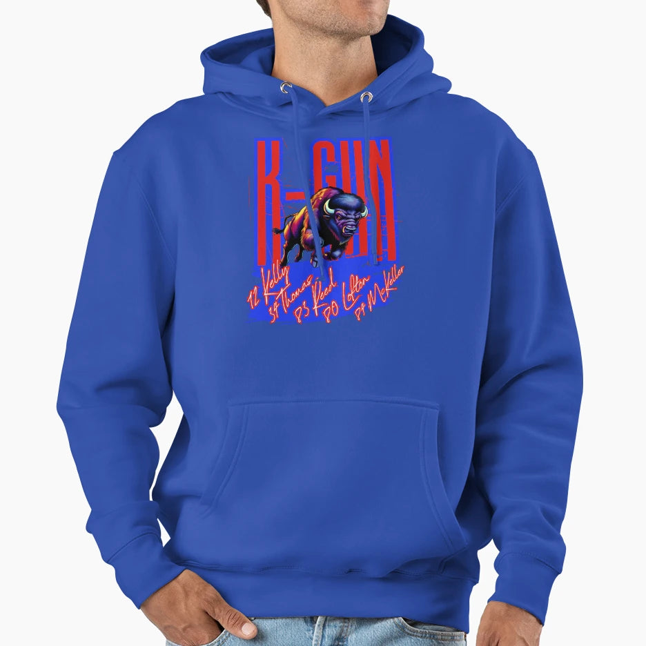 Legendary K Gun Buffalo Offense Hoodie - Streetwear Style for Adults - T-Shirt, Sweatshirt, Hoodie