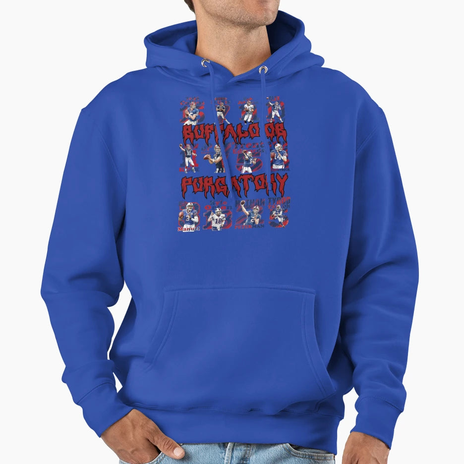 Buffalo Qb Purgatory Football Drought Hoodie - Unique Graphic for Adults - T-Shirt, Sweatshirt, Hoodie