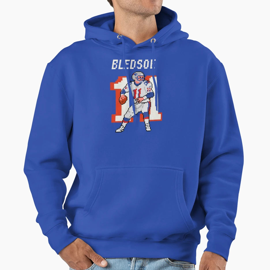 Drew Bledsoe Pixel Art New England Hoodie - Custom Art Print Unisex - T-Shirt, Sweatshirt, Hoodie