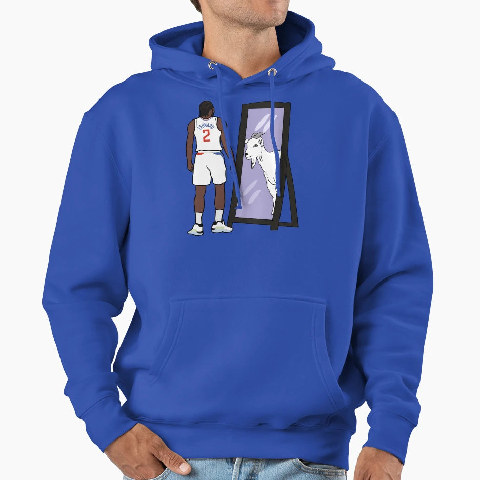 Kawhi Leonard Mirror Goat Hoodie - Custom Art Print for Adults - T-Shirt, Sweatshirt, Hoodie