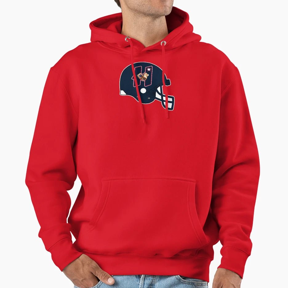 Houston Kolaches Helmet Hoodie - Casual Everyday Wear Men Women - T-Shirt, Sweatshirt, Hoodie