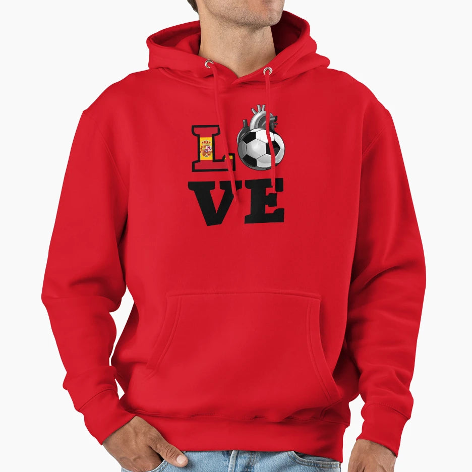 Love Spanish Soccer Hoodie - Casual Everyday Wear Unisex - T-Shirt, Sweatshirt, Hoodie