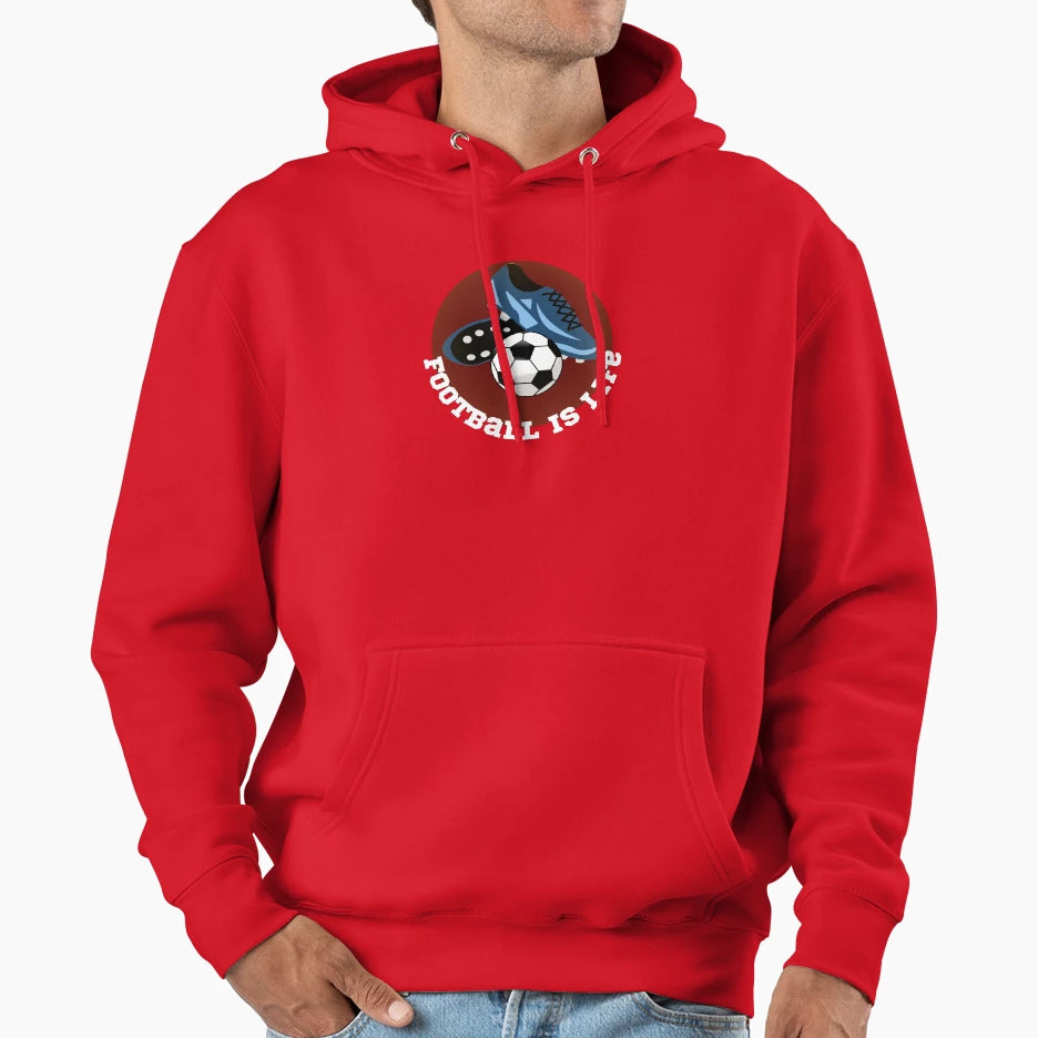 Football Is Life Hoodie - Fun Novelty Design for Adults - T-Shirt, Sweatshirt, Hoodie