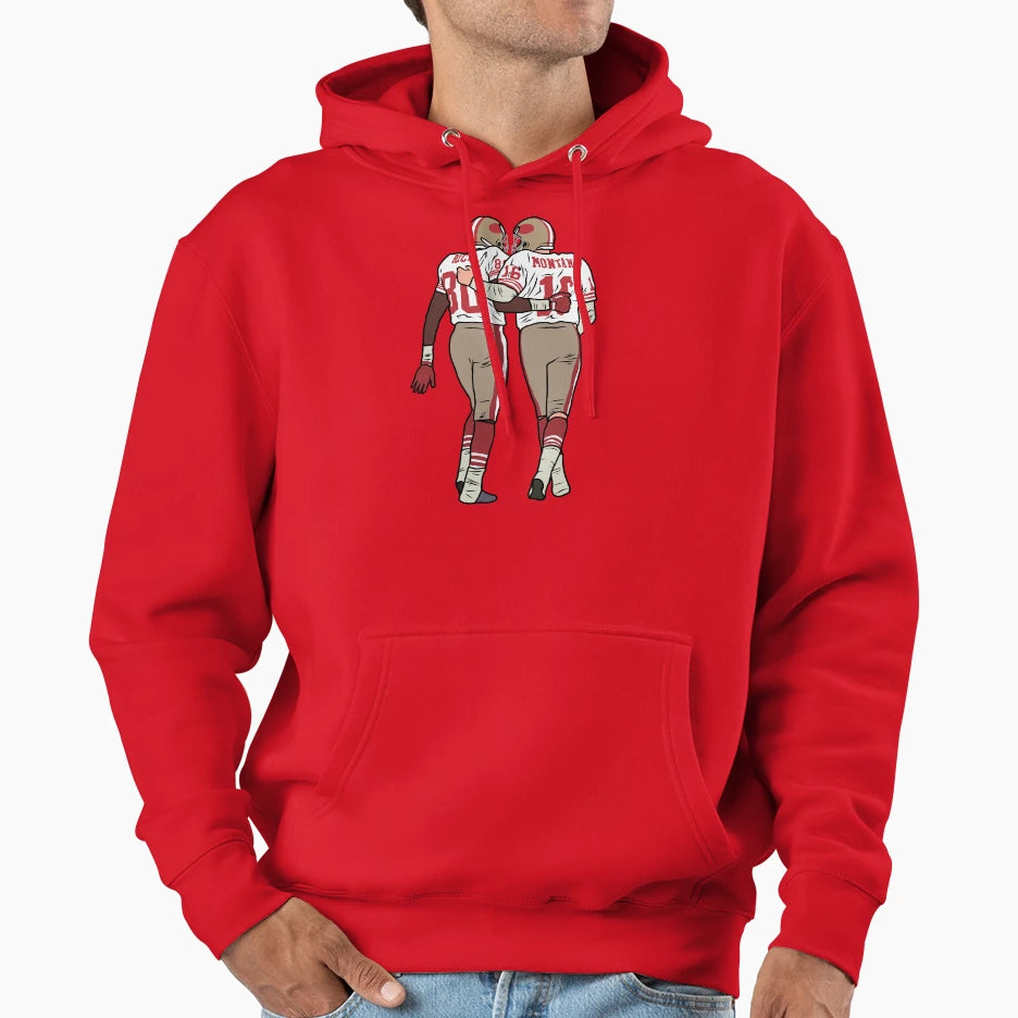 Jerry Rice And Joe Montana Hoodie - Aesthetic Graphic Men Women - T-Shirt, Sweatshirt, Hoodie