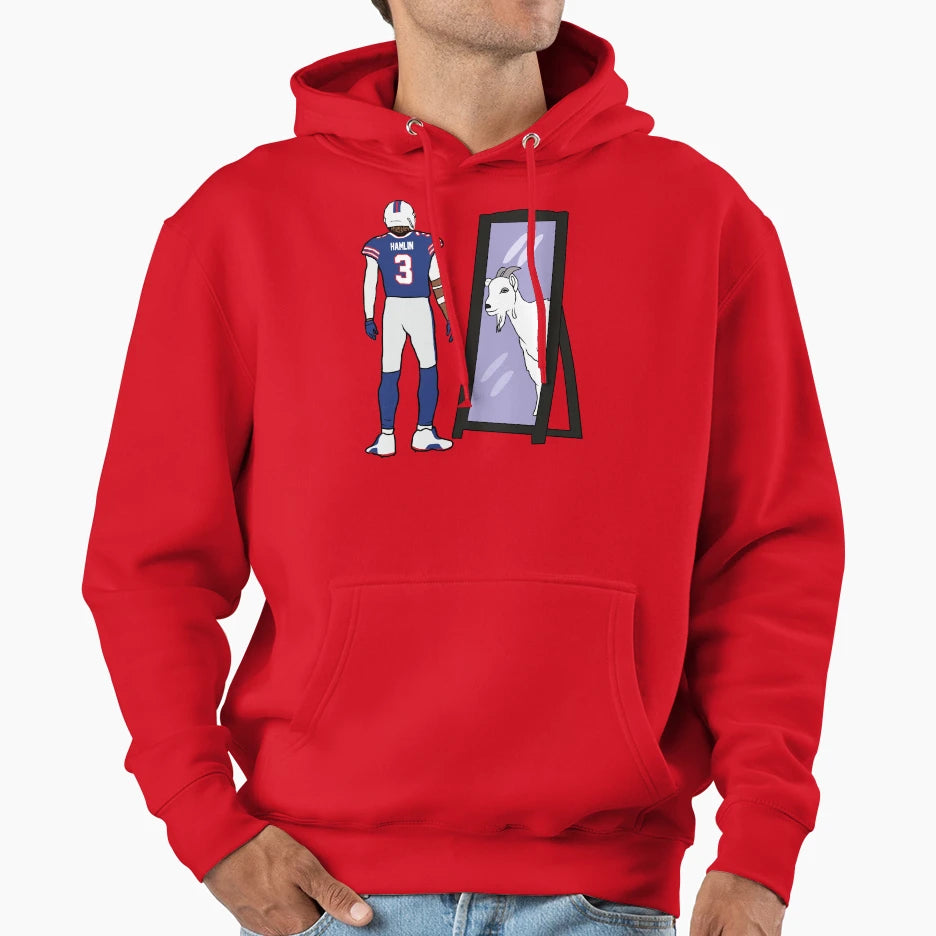 Damar Hamlin Mirror Goat Hoodie - Casual Everyday Wear for Adults - T-Shirt, Sweatshirt, Hoodie