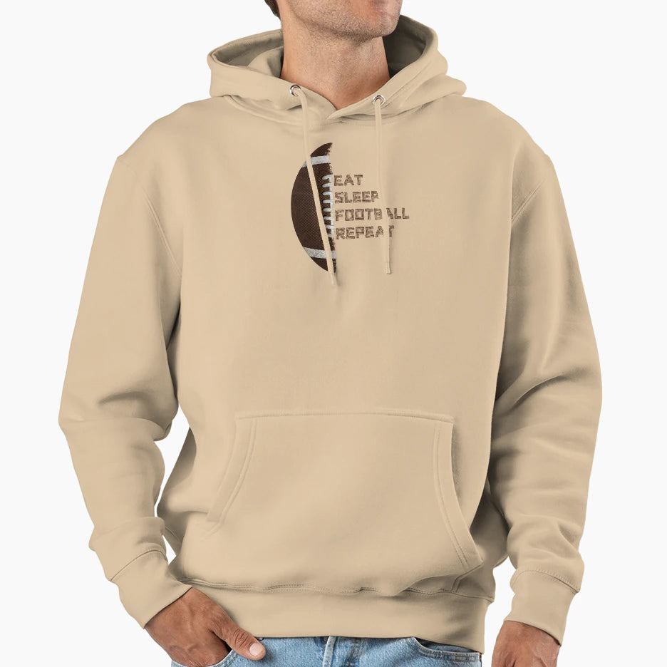 American Football Eat Sleep Football Hoodie - Trendy Graphic Men Women - T-Shirt, Sweatshirt, Hoodie
