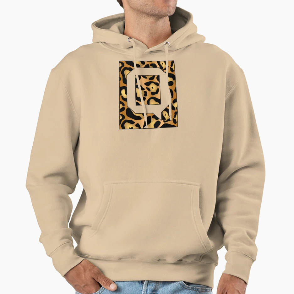 Letter Q Jaguar Stencil Font Hoodie - Fun Novelty Design Unisex - T-Shirt, Sweatshirt, Hoodie