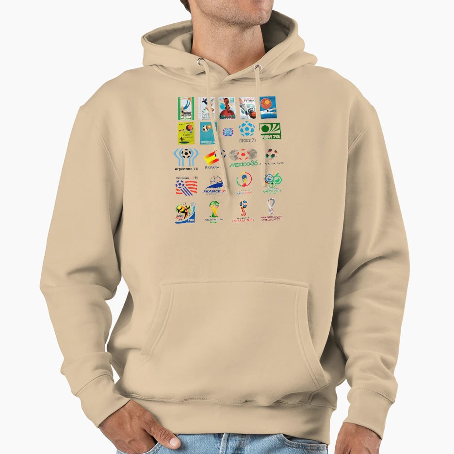 Soccer World Logos Hoodie - Casual Everyday Wear Men Women - T-Shirt, Sweatshirt, Hoodie
