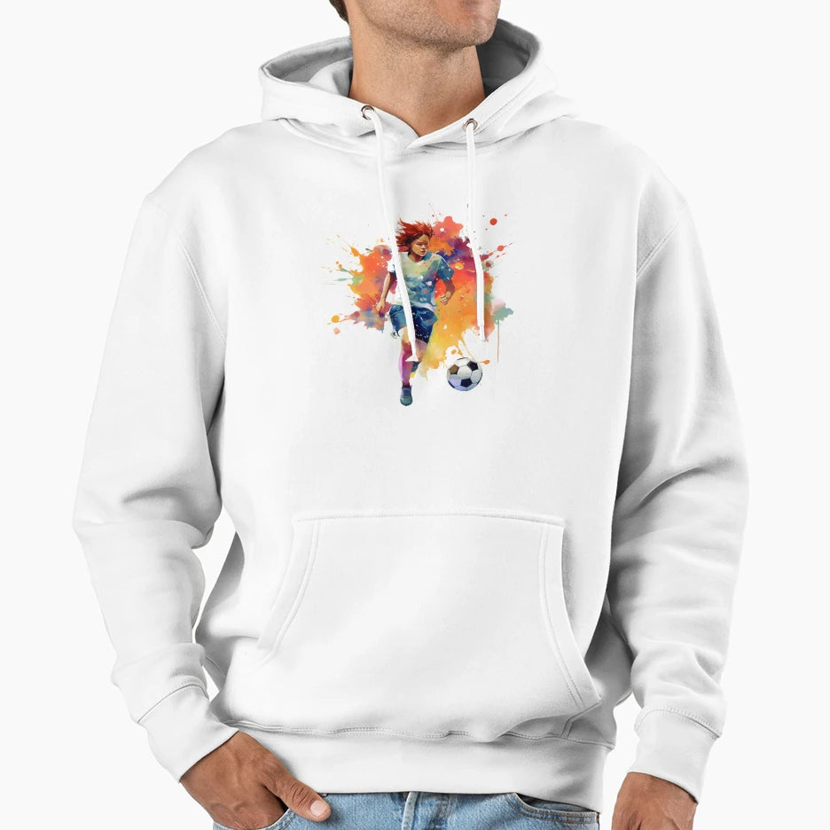 Playing Soccer Football Hoodie - Fun Novelty Design Men Women - T-Shirt, Sweatshirt, Hoodie