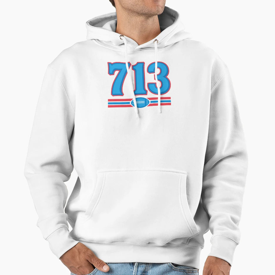 713 Football Hoodie - Minimalist Print for Adults - T-Shirt, Sweatshirt, Hoodie