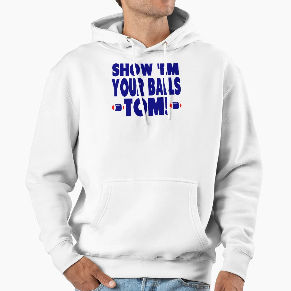 Show Them Your Balls Tom Blue And Red Hoodie - Aesthetic Graphic for Adults - T-Shirt, Sweatshirt, Hoodie