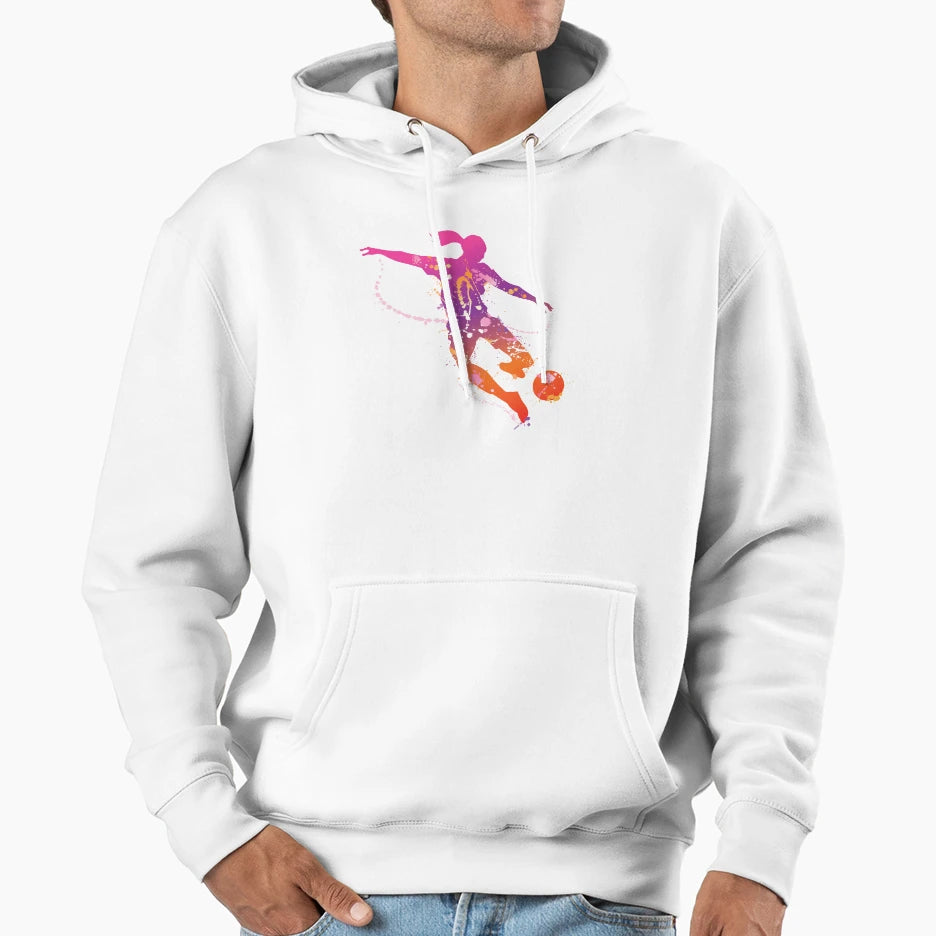 Female Soccer Player Hoodie - Unique Graphic for Adults - T-Shirt, Sweatshirt, Hoodie