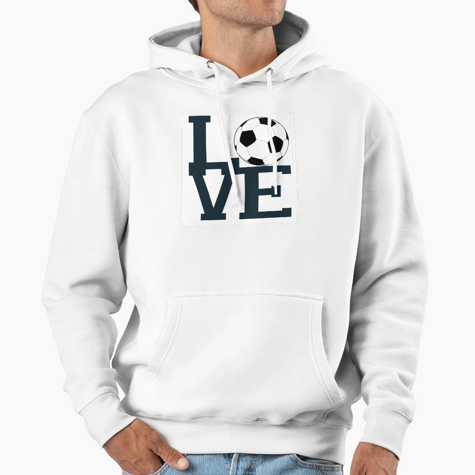 Love Soccer Hoodie - Aesthetic Graphic Men Women - T-Shirt, Sweatshirt, Hoodie