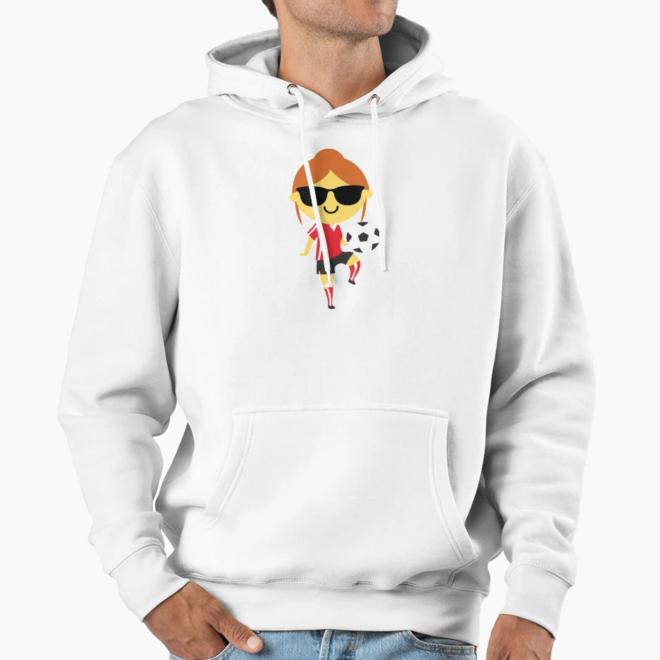 Soccer Emoji Hoodie - Minimalist Print Men Women - T-Shirt, Sweatshirt, Hoodie