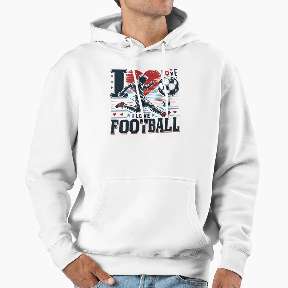 I Love Football Hoodie - Aesthetic Graphic Unisex - T-Shirt, Sweatshirt, Hoodie