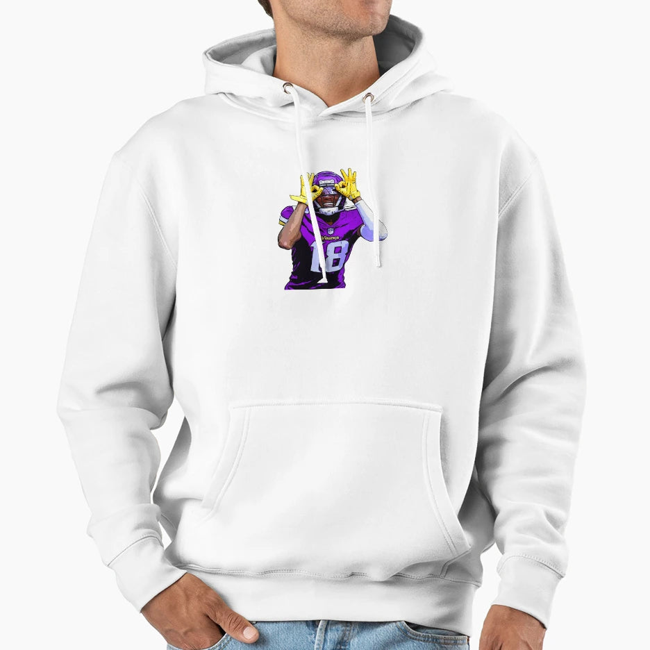 JJ Griddy Dance Purple Background Hoodie - Trendy Graphic for Adults - T-Shirt, Sweatshirt, Hoodie