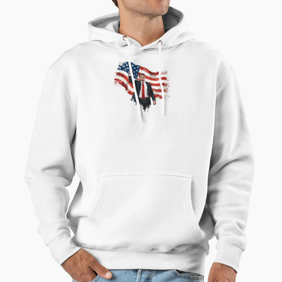Charlie Kirk American Flag Hoodie - Streetwear Style for Adults - T-Shirt, Sweatshirt, Hoodie