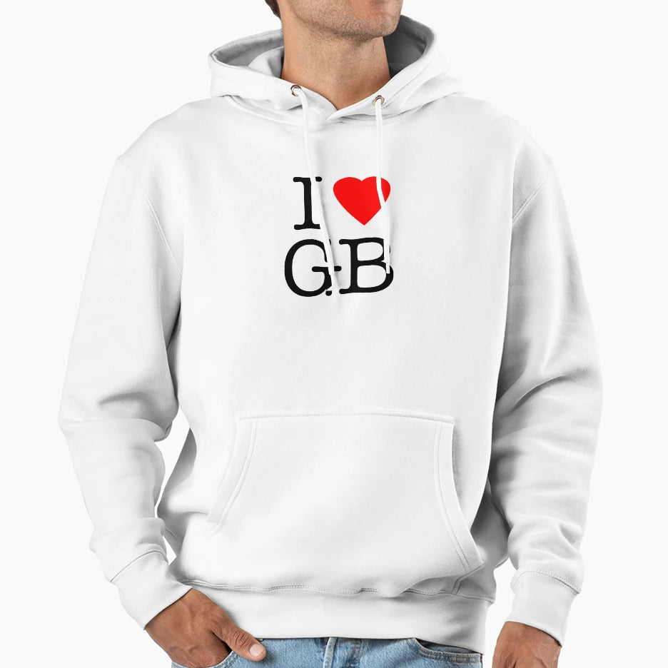 I Love Great Britain I Heart Gb Hoodie - Streetwear Style Men Women - T-Shirt, Sweatshirt, Hoodie