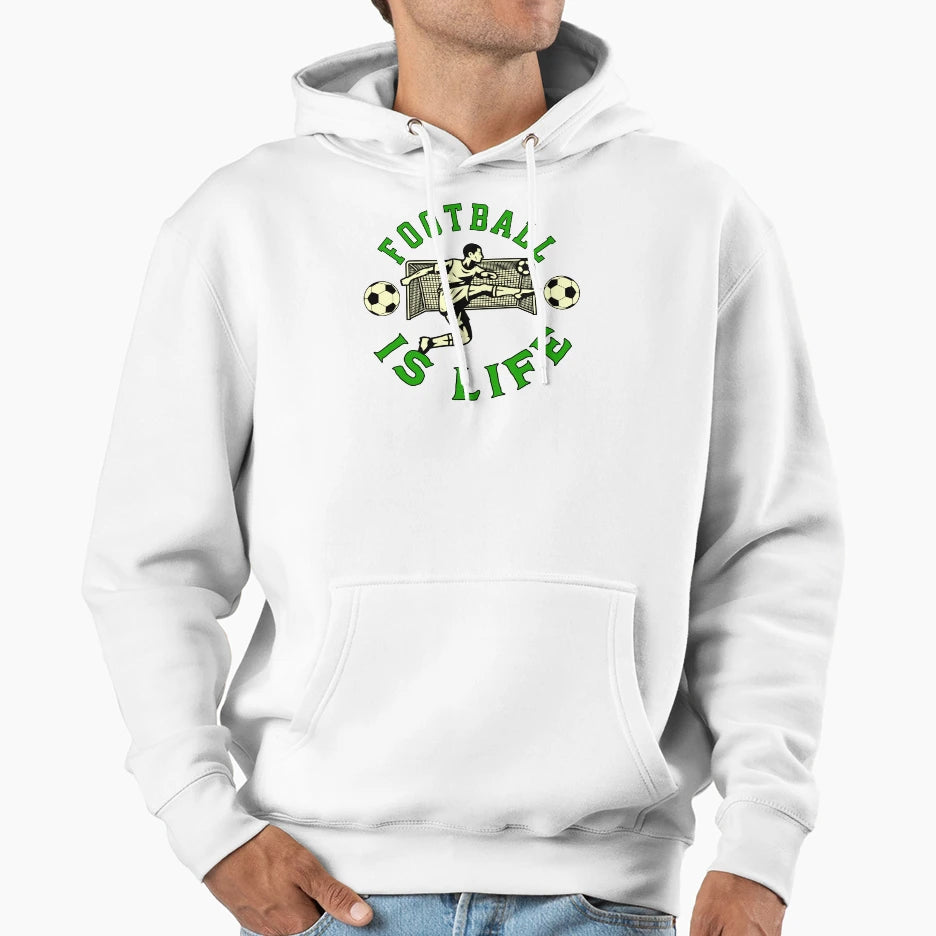 Football Is Life Striker Hoodie - Custom Art Print Men Women - T-Shirt, Sweatshirt, Hoodie
