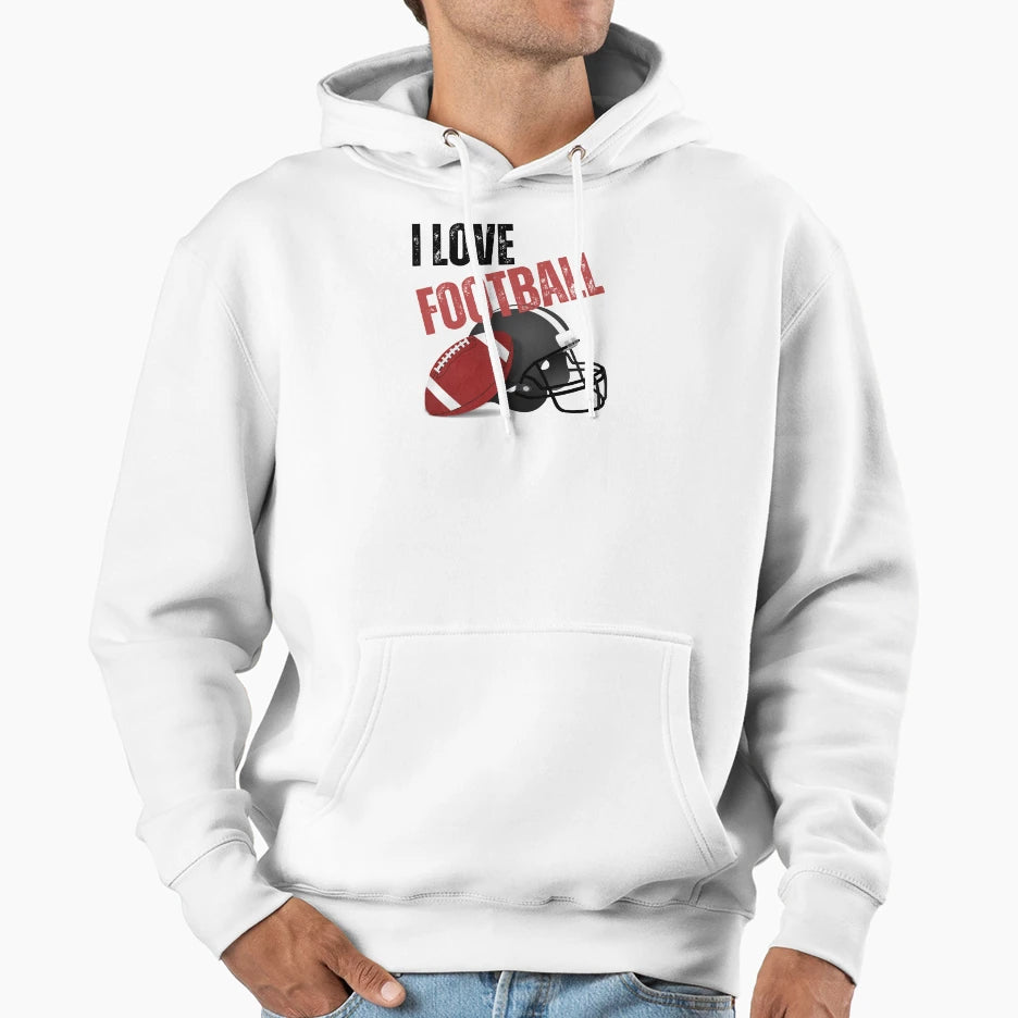 I Love Football Hoodie - Aesthetic Graphic Men Women - T-Shirt, Sweatshirt, Hoodie