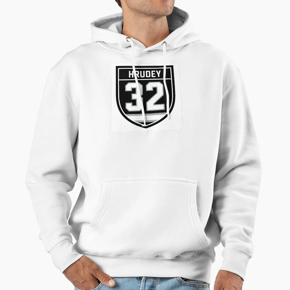 Hrudey 32 Emblem Hoodie - Graphic Print Men Women - T-Shirt, Sweatshirt, Hoodie