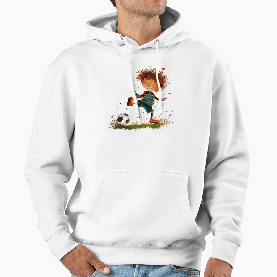 Little Playing Soccer Hoodie - Unique Graphic for Adults - T-Shirt, Sweatshirt, Hoodie