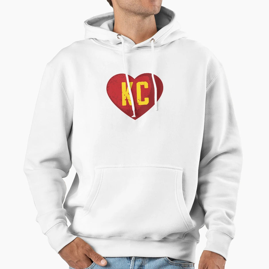 I Love Kansas City Heart Kc Football Hoodie - Graphic Print for Adults - T-Shirt, Sweatshirt, Hoodie
