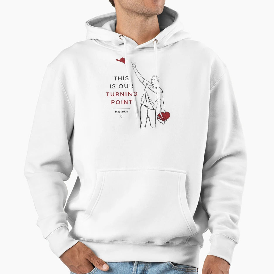 This Is Our Turning Point Charlie Kirk Hoodie - Unique Graphic for Adults - T-Shirt, Sweatshirt, Hoodie
