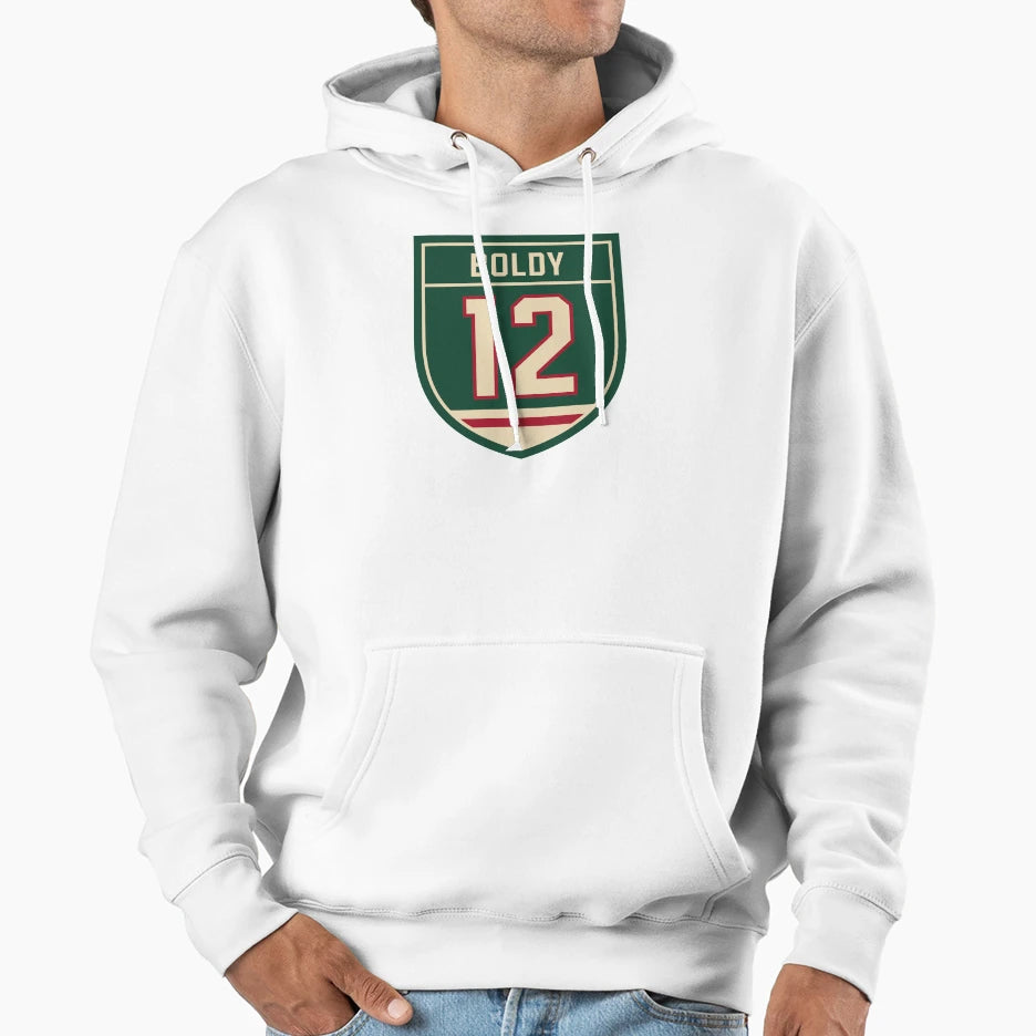 Matt Boldy 12 Emblem Hoodie - Graphic Print Men Women - T-Shirt, Sweatshirt, Hoodie