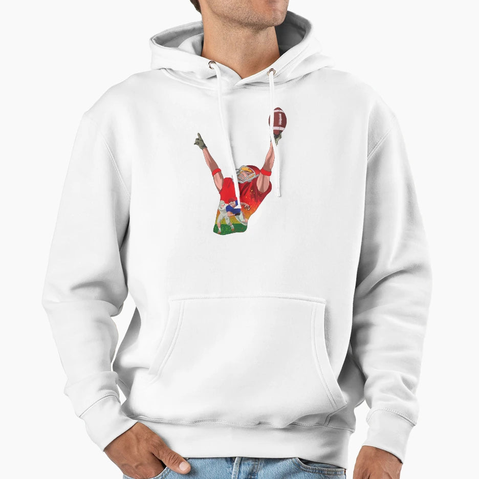 Star American Football Player Tight Hoodie - Fun Novelty Design Men Women - T-Shirt, Sweatshirt, Hoodie