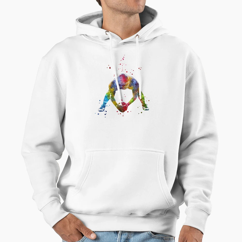 American Football Player Hoodie - Fun Novelty Design for Adults - T-Shirt, Sweatshirt, Hoodie
