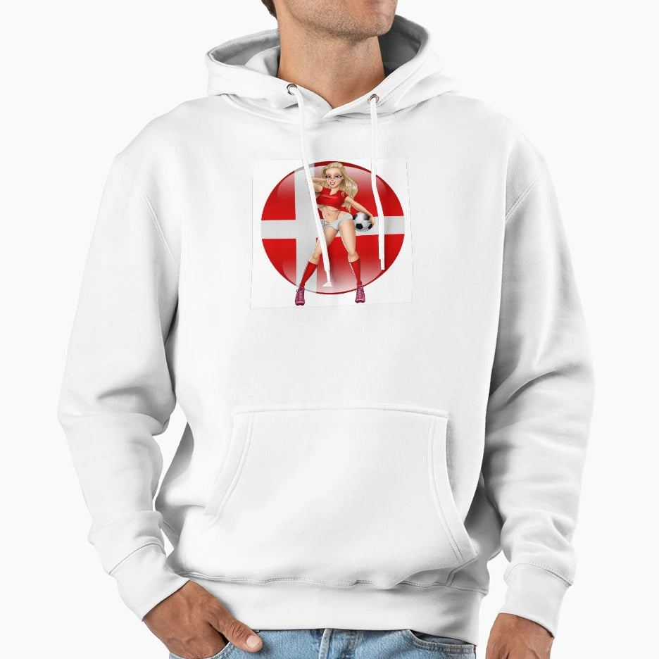 Danish Football No Cap Hoodie - Graphic Print Unisex - T-Shirt, Sweatshirt, Hoodie