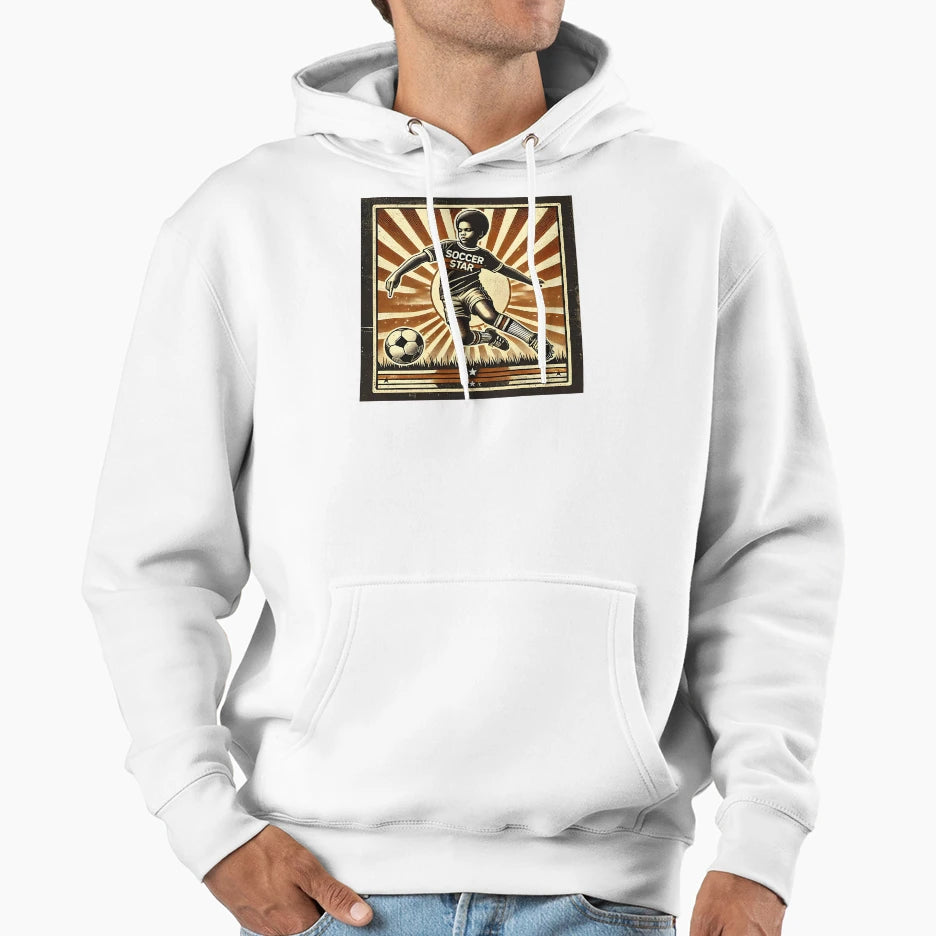 Playing Soccer Hoodie - Minimalist Print Men Women - T-Shirt, Sweatshirt, Hoodie