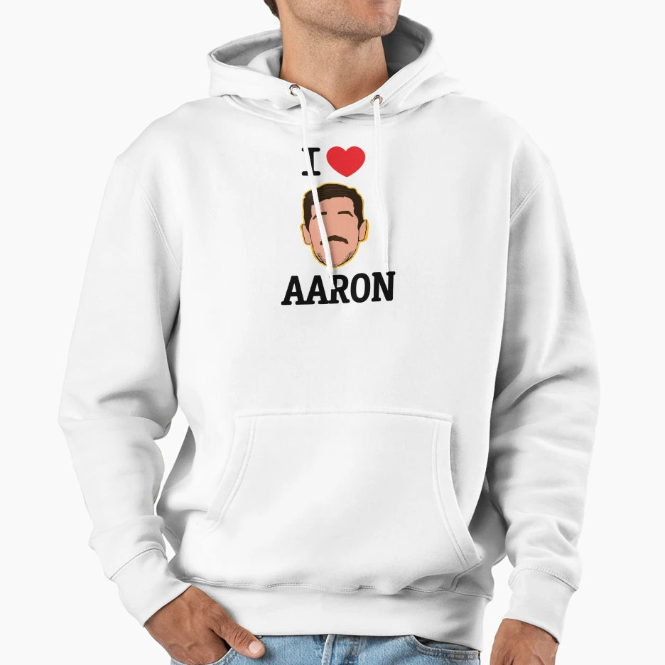 I Love Aaron Hoodie - Minimalist Print Unisex - T-Shirt, Sweatshirt, Hoodie