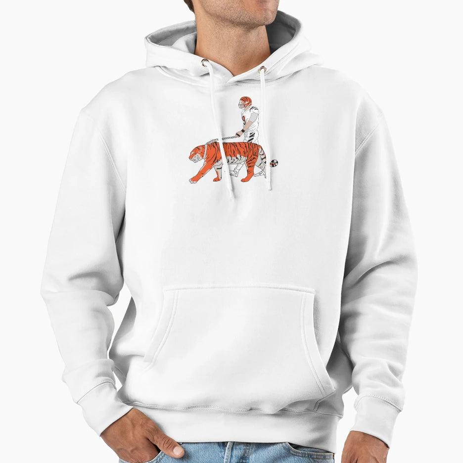 JB Walk Tiger Hoodie - Minimalist Print for Adults - T-Shirt, Sweatshirt, Hoodie