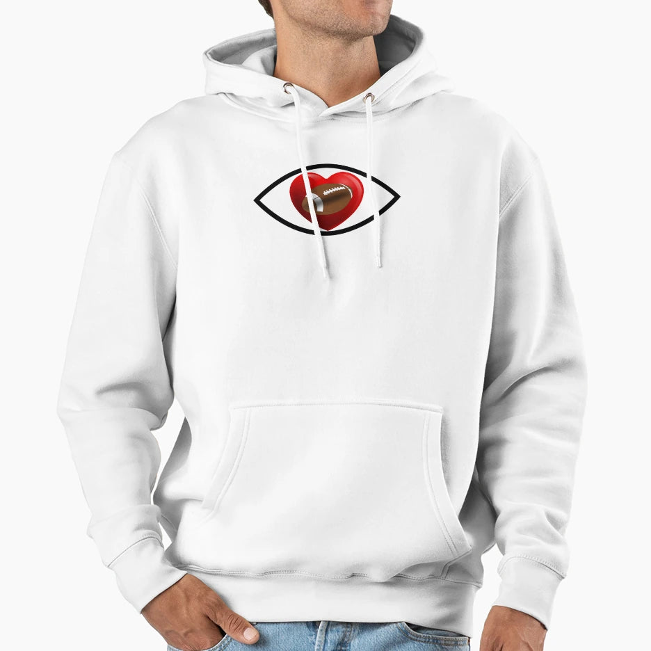 I Love Football Symbol Hoodie - Streetwear Style for Adults - T-Shirt, Sweatshirt, Hoodie