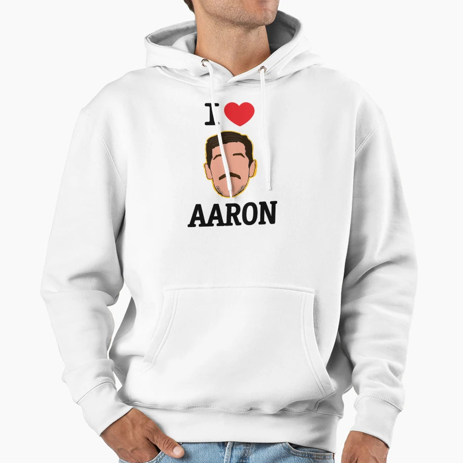I Love Aaron Hoodie - Novelty Apparel for Adults - T-Shirt, Sweatshirt, Hoodie