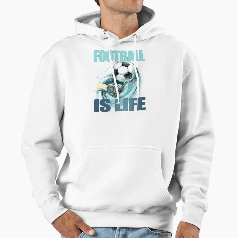 Football Is Life Hoodie - Aesthetic Graphic Men Women - T-Shirt, Sweatshirt, Hoodie