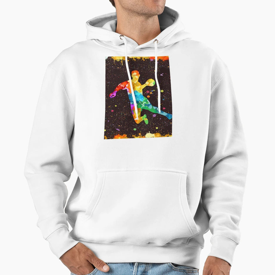 Handball Art Watercolor Hoodie - Unique Graphic Unisex - T-Shirt, Sweatshirt, Hoodie