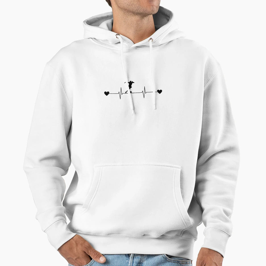 Football Heartbeat Gift Football Fans Hoodie - Novelty Apparel for Adults - T-Shirt, Sweatshirt, Hoodie