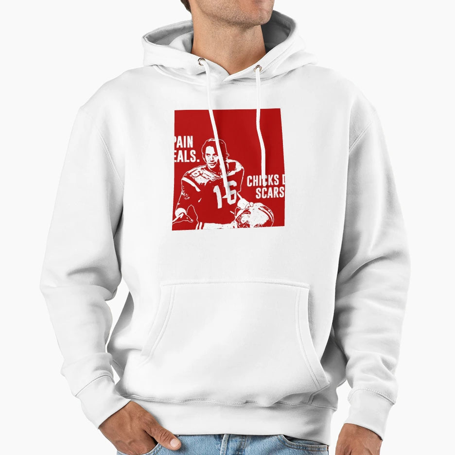 Shane Falco Pain Heals Chicks Dig Scars Hoodie - Minimalist Print Unisex - T-Shirt, Sweatshirt, Hoodie