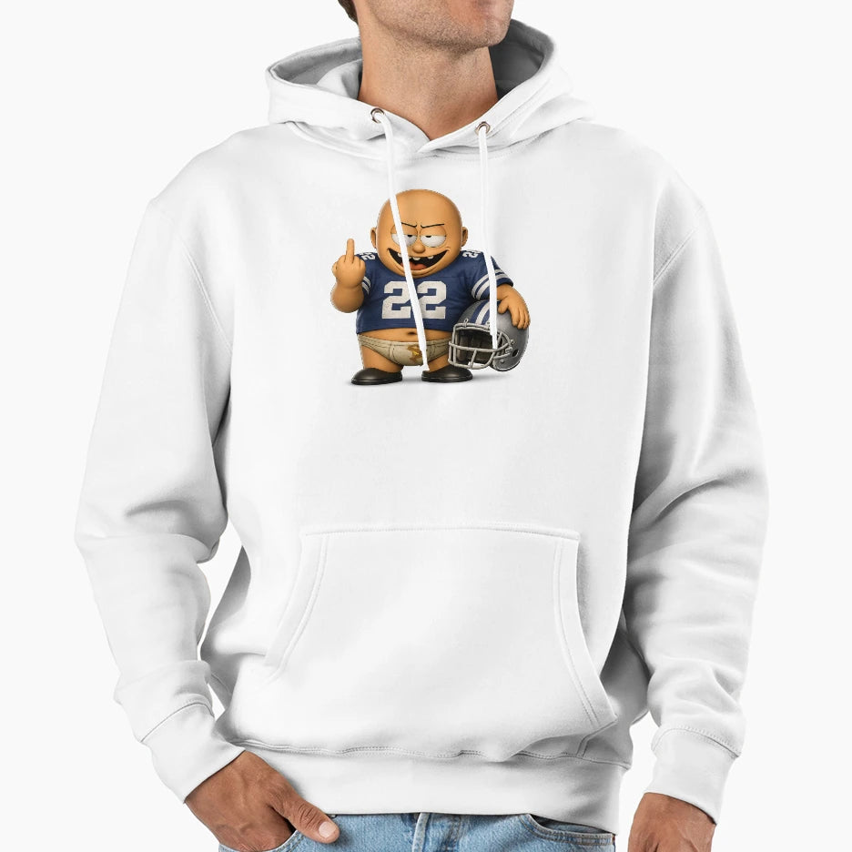 Funny American Football Player Cartoon Hoodie - Novelty Apparel for Adults - T-Shirt, Sweatshirt, Hoodie