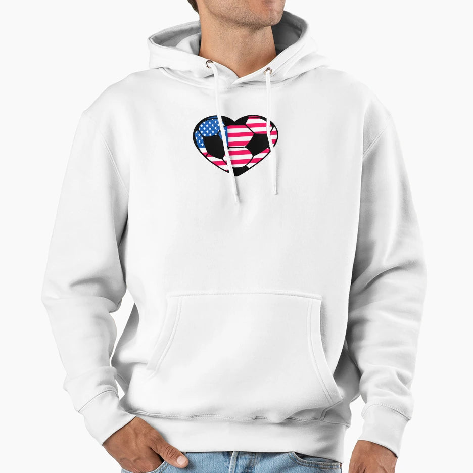 Football Love Usa Fun Soccer Hoodie - Novelty Apparel for Adults - T-Shirt, Sweatshirt, Hoodie