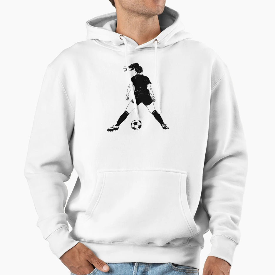 Copy Female Soccer Player Hoodie - Aesthetic Graphic Men Women - T-Shirt, Sweatshirt, Hoodie
