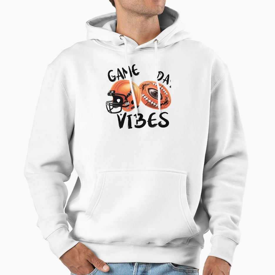 Game Football Day Vibes Hoodie - Aesthetic Graphic Unisex - T-Shirt, Sweatshirt, Hoodie