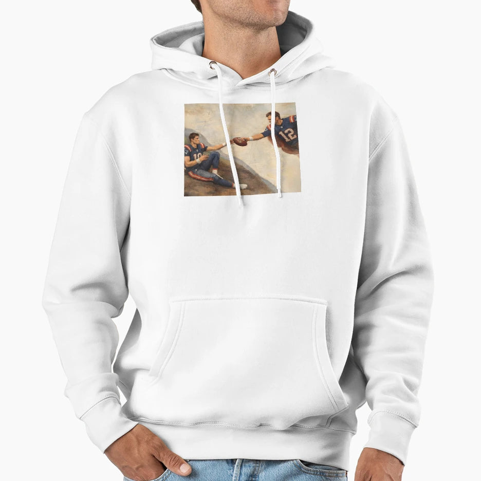 New England Football Brady And Maye Hoodie - Custom Art Print for Adults - T-Shirt, Sweatshirt, Hoodie