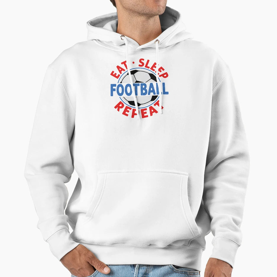 Eat Sleep Football Repeat Soccer Ball And T-Shirt - Novelty Apparel Unisex - T-Shirt, Sweatshirt, Hoodie