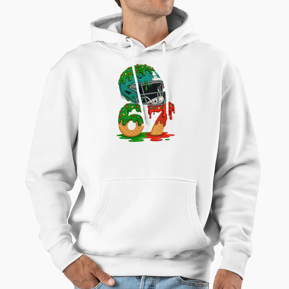 American Football Helmet Melting Cookies Hoodie - Aesthetic Graphic Unisex - T-Shirt, Sweatshirt, Hoodie